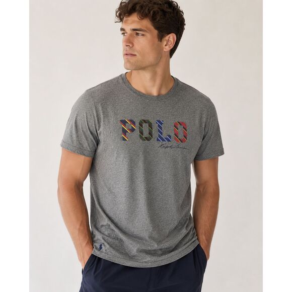 Polo Ralph Lauren Other - Polo Ralph Lauren Striped Logo Graphic Print T-Shirt Heather Gray Men's XXL